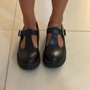 Black Women's T-Strap Shoes